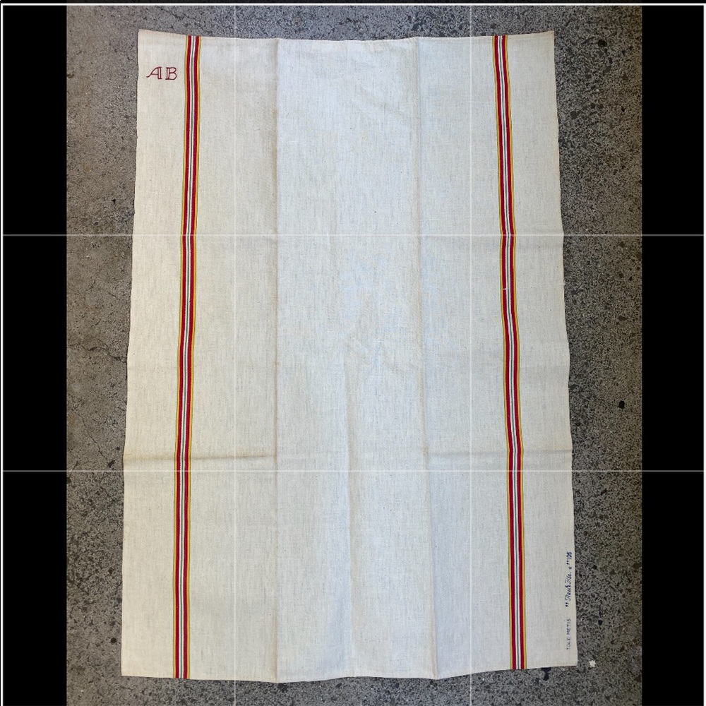 1 Vintage French Métis Linen Towel Cloth mon “AB” - Picture 2 of 11